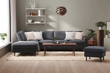 Peppe 4-sits Vänstervänd L-formad Schäslongsoffa i Tyg - Mörkgrå - Products - Möbler - Soffa - Divansoffa & schäslongsoffa - 4 sits soffa med divan
