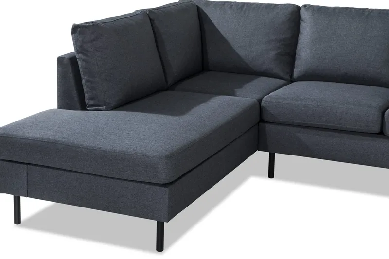 Peppe 4-sits Vänstervänd L-formad Schäslongsoffa i Tyg - Mörkgrå - Products - Möbler - Soffa - Divansoffa & schäslongsoffa - 4 sits soffa med divan