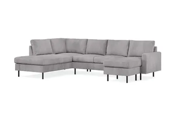 Peppe 4-sits Vänstervänd U-formad Soffa med Divan och Schäslong i Manchester - Mörkgrå - Products - Möbler - Soffa - Divansoffa & schäslongsoffa - 4 sits soffa med divan