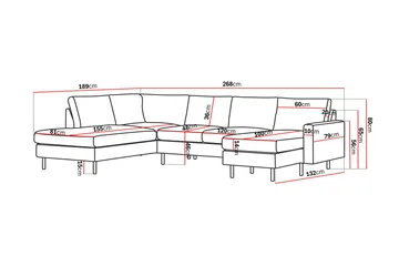 Peppe 4-sits Vänstervänd U-formad Soffa med Divan och Schäslong i Manchester - Mörkgrå - Products - Möbler - Soffa - Divansoffa & schäslongsoffa - 4 sits soffa med divan