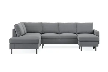 Peppe 4-sits Vänstervänd U-formad Soffa med Divan och Schäslong i Tyg - Ljusgrå - Products - Möbler - Soffa - Divansoffa & schäslongsoffa - 4 sits soffa med divan