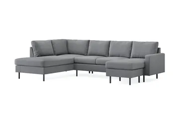 Peppe 4-sits Vänstervänd U-formad Soffa med Divan och Schäslong i Tyg - Ljusgrå - Products - Möbler - Soffa - Divansoffa & schäslongsoffa - 4 sits soffa med divan