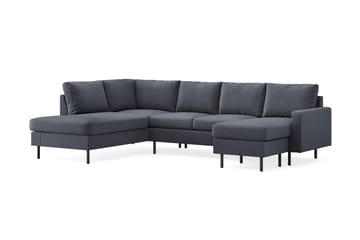 Peppe 4-sits Vänstervänd U-formad Soffa med Divan och Schäslong i Tyg - Mörkgrå - Products - Möbler - Soffa - Divansoffa & schäslongsoffa - 4 sits soffa med divan