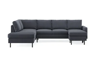 Peppe 4-sits Vänstervänd U-formad Soffa med Divan och Schäslong i Tyg - Mörkgrå - Products - Möbler - Soffa - Divansoffa & schäslongsoffa - 4 sits soffa med divan