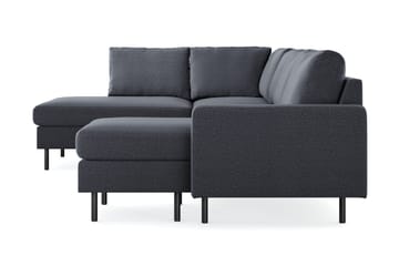 Peppe 4-sits Vänstervänd U-formad Soffa med Divan och Schäslong i Tyg - Mörkgrå - Products - Möbler - Soffa - Divansoffa & schäslongsoffa - 4 sits soffa med divan