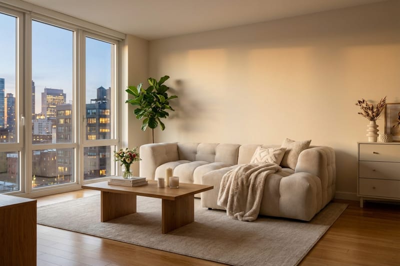 Puffy 3-sits bubblig soffa med divan höger - Beige - Products - Möbler - Soffa - Divansoffa & schäslongsoffa - 3 sits soffa med divan