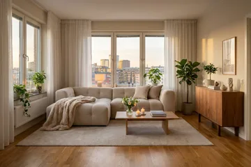 Puffy 3-sits bubblig soffa med divan vänster - Beige - Products - Möbler - Soffa - Divansoffa & schäslongsoffa - 3 sits soffa med divan