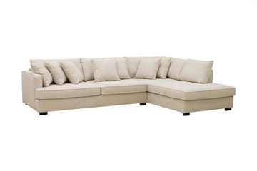 Rossita 4-sits Högervänd L-formad Djup Schäslongsoffa i Bouclé - Beige - Products - Möbler - Soffa - Divansoffa & schäslongsoffa - 4 sits soffa med divan