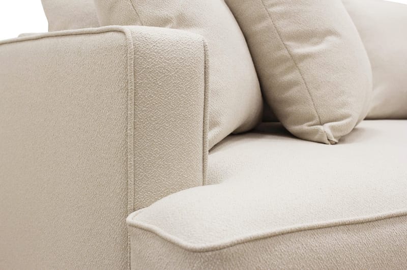 Rossita 4-sits Högervänd L-formad Djup Schäslongsoffa i Bouclé - Beige - Products - Möbler - Soffa - Divansoffa & schäslongsoffa - 4 sits soffa med divan