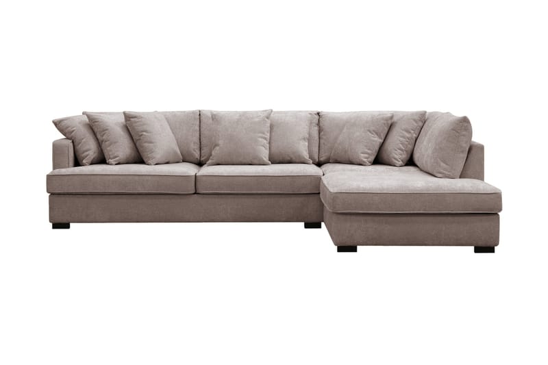 Rossita 4-sits Högervänd L-formad Djup Schäslongsoffa i Chenille - Grå / Brun - Products - Möbler - Soffa - Divansoffa & schäslongsoffa - 4 sits soffa med divan