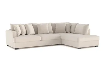 Rossita 4-sits Högervänd L-formad Djup Schäslongsoffa i Manchester - Beige - Products - Möbler - Soffa - Divansoffa & schäslongsoffa - 4 sits soffa med divan