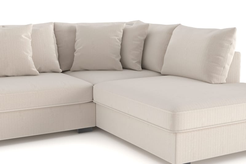 Rossita 4-sits Högervänd L-formad Djup Schäslongsoffa i Manchester - Beige - Products - Möbler - Soffa - Divansoffa & schäslongsoffa - 4 sits soffa med divan