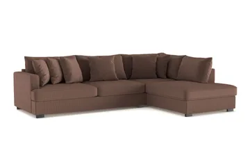 Rossita 4-sits Högervänd L-formad Djup Schäslongsoffa i Manchester - Brun - Products - Möbler - Soffa - Divansoffa & schäslongsoffa - 4 sits soffa med divan