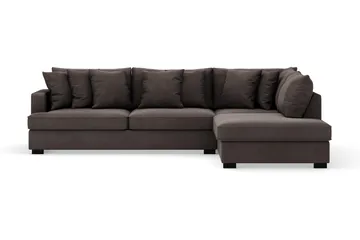 Rossita 4-sits Högervänd L-formad Djup Schäslongsoffa i Manchester - Mörkgrå - Products - Möbler - Soffa - Divansoffa & schäslongsoffa - 4 sits soffa med divan