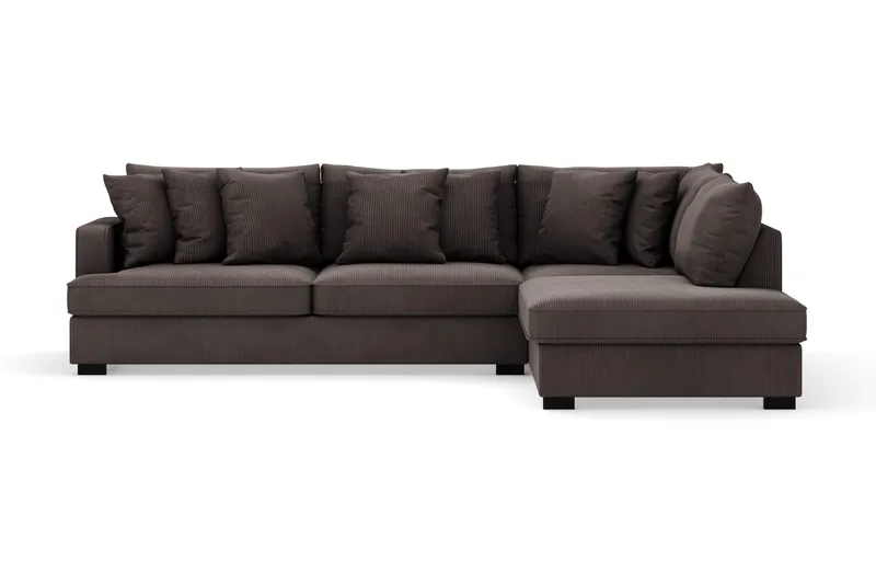 Rossita 4-sits Högervänd L-formad Djup Schäslongsoffa i Manchester - Mörkgrå - Products - Möbler - Soffa - Divansoffa & schäslongsoffa - 4 sits soffa med divan