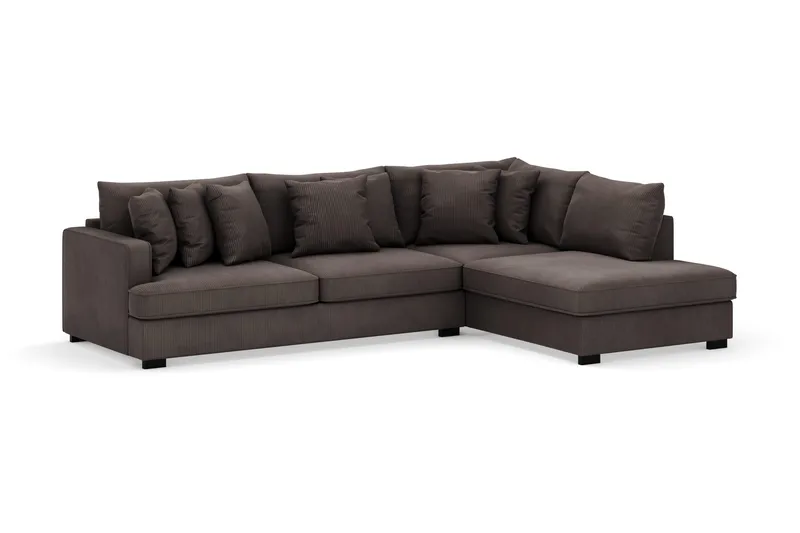 Rossita 4-sits Högervänd L-formad Djup Schäslongsoffa i Manchester - Mörkgrå - Products - Möbler - Soffa - Divansoffa & schäslongsoffa - 4 sits soffa med divan