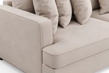 Rossita 4-sits Högervänd L-formad Djup Schäslongsoffa i Sammet - Beige - Products - Möbler - Soffa - Divansoffa & schäslongsoffa - 4 sits soffa med divan