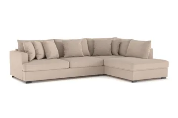 Rossita 4-sits Högervänd L-formad Djup Schäslongsoffa i Tyg - Beige - Products - Möbler - Soffa - Divansoffa & schäslongsoffa - 4 sits soffa med divan