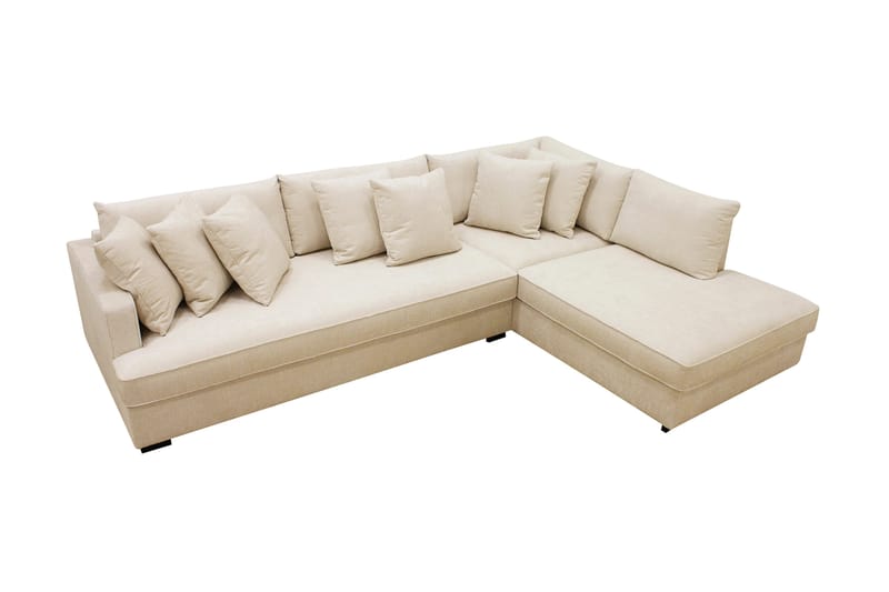 Rossita 4-sits Högervänd L-formad Djup Schäslongsoffa med Hel dyna i Chenille - Beige - Products - Möbler - Soffa - Divansoffa & schäslongsoffa - 4 sits soffa med divan