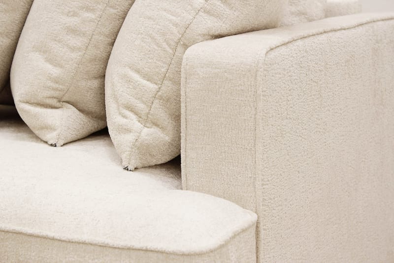 Rossita 4-sits Högervänd L-formad Djup Schäslongsoffa med Hel dyna i Chenille - Beige - Products - Möbler - Soffa - Divansoffa & schäslongsoffa - 4 sits soffa med divan