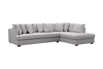 Rossita 4-sits Högervänd L-formad Djup Schäslongsoffa med Hel dyna i Chenille - Grå - Products - Möbler - Soffa - Divansoffa & schäslongsoffa - 4 sits soffa med divan