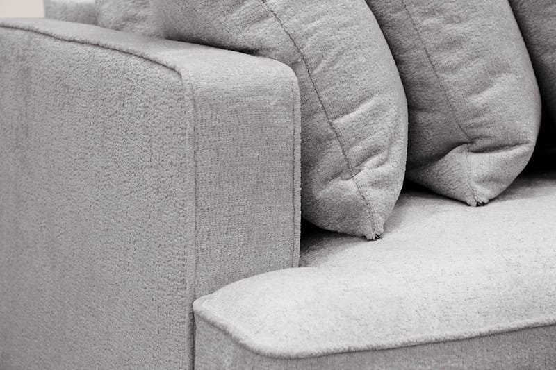 Rossita 4-sits Högervänd L-formad Djup Schäslongsoffa med Hel dyna i Chenille - Grå - Products - Möbler - Soffa - Divansoffa & schäslongsoffa - 4 sits soffa med divan