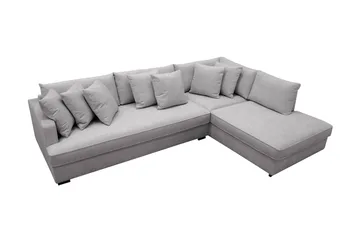 Rossita 4-sits Högervänd L-formad Djup Schäslongsoffa med Hel dyna i Chenille - Grå - Products - Möbler - Soffa - Divansoffa & schäslongsoffa - 4 sits soffa med divan