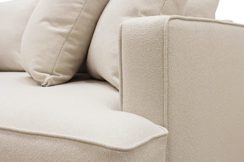 Rossita 4-sits Vänstervänd L-formad Djup Schäslongsoffa i Bouclé - Ljus Beige - Products - Möbler - Soffa - Divansoffa & schäslongsoffa - 4 sits soffa med divan
