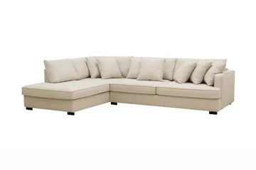 Rossita 4-sits Vänstervänd L-formad Djup Schäslongsoffa i Bouclé - Ljus Beige - Products - Möbler - Soffa - Divansoffa & schäslongsoffa - 4 sits soffa med divan