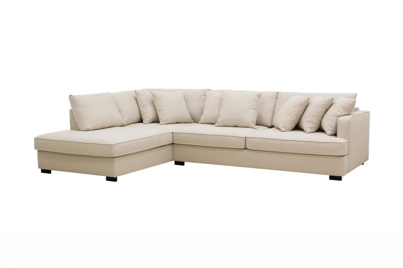 Rossita 4-sits Vänstervänd L-formad Djup Schäslongsoffa i Bouclé - Ljus Beige - Products - Möbler - Soffa - Divansoffa & schäslongsoffa - 4 sits soffa med divan