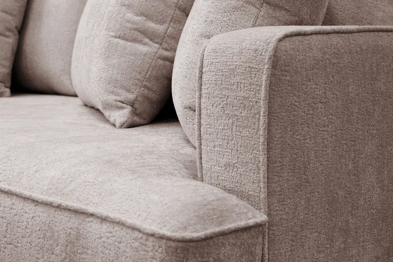 Rossita 4-sits Vänstervänd L-formad Djup Schäslongsoffa i Chenille - Grå / Brun - Products - Möbler - Soffa - Divansoffa & schäslongsoffa - 4 sits soffa med divan