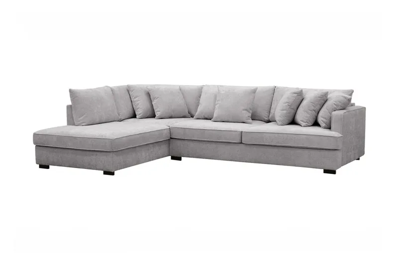 Rossita 4-sits Vänstervänd L-formad Djup Schäslongsoffa i Chenille - Ljus Grå - Products - Möbler - Soffa - Divansoffa & schäslongsoffa - 4 sits soffa med divan