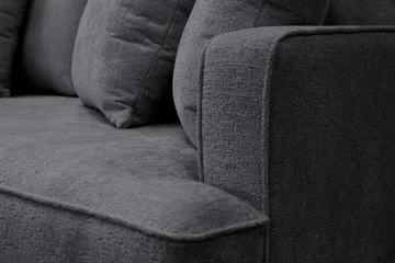 Rossita 4-sits Vänstervänd L-formad Djup Schäslongsoffa i Chenille - Svart - Products - Möbler - Soffa - Divansoffa & schäslongsoffa - 4 sits soffa med divan