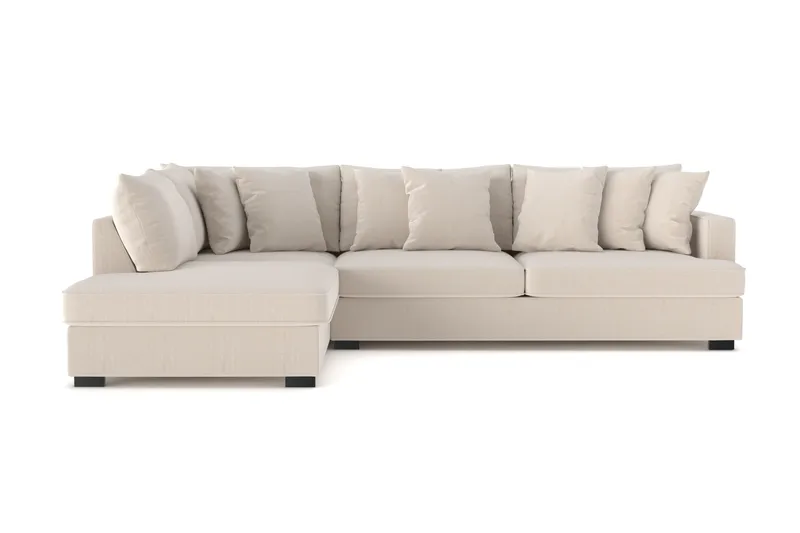 Rossita 4-sits Vänstervänd L-formad Djup Schäslongsoffa i Manchester - Beige - Products - Möbler - Soffa - Divansoffa & schäslongsoffa - 4 sits soffa med divan