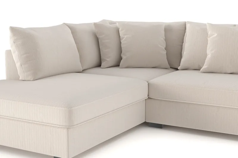 Rossita 4-sits Vänstervänd L-formad Djup Schäslongsoffa i Manchester - Beige - Products - Möbler - Soffa - Divansoffa & schäslongsoffa - 4 sits soffa med divan