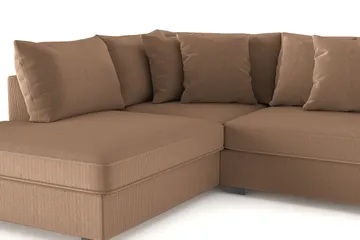 Rossita 4-sits Vänstervänd L-formad Djup Schäslongsoffa i Manchester - Brun - Products - Möbler - Soffa - Divansoffa & schäslongsoffa - 4 sits soffa med divan