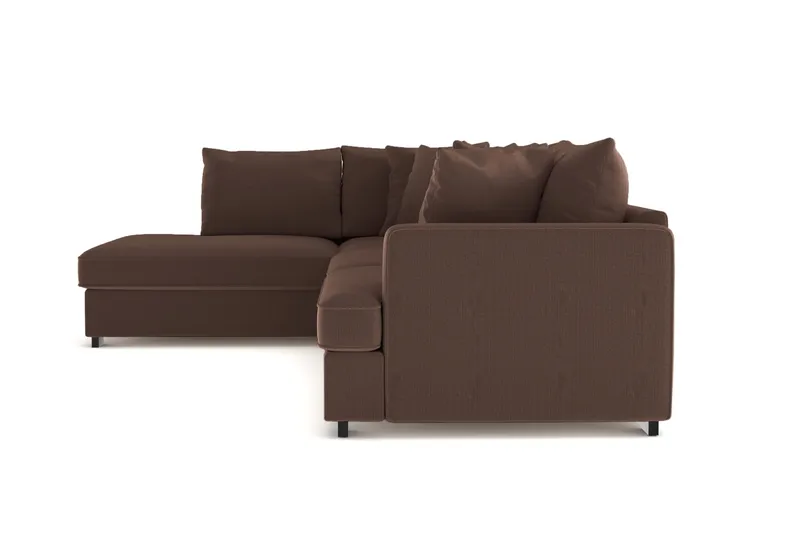 Rossita 4-sits Vänstervänd L-formad Djup Schäslongsoffa i Manchester - Brun - Products - Möbler - Soffa - Divansoffa & schäslongsoffa - 4 sits soffa med divan