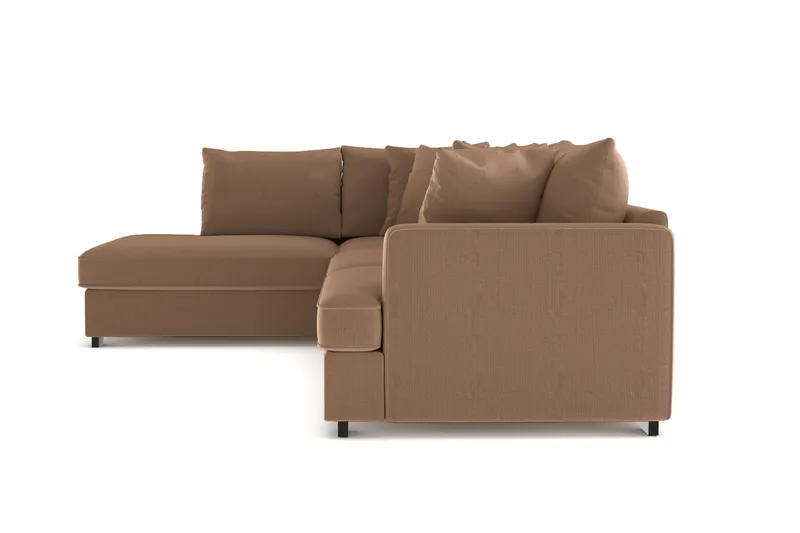 Rossita 4-sits Vänstervänd L-formad Djup Schäslongsoffa i Manchester - Brun - Products - Möbler - Soffa - Divansoffa & schäslongsoffa - 4 sits soffa med divan