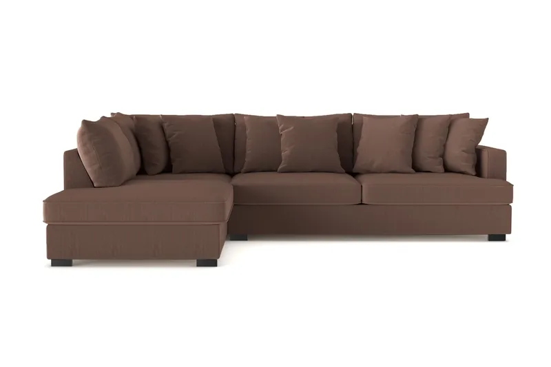 Rossita 4-sits Vänstervänd L-formad Djup Schäslongsoffa i Manchester - Brun - Products - Möbler - Soffa - Divansoffa & schäslongsoffa - 4 sits soffa med divan