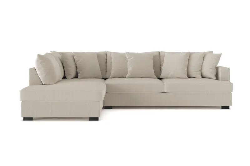 Rossita 4-sits Vänstervänd L-formad Djup Schäslongsoffa i Manchester - Greige - Products - Möbler - Soffa - Divansoffa & schäslongsoffa - 4 sits soffa med divan