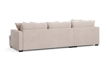 Rossita 4-sits Vänstervänd L-formad Djup Schäslongsoffa i Sammet - Beige - Products - Möbler - Soffa - Divansoffa & schäslongsoffa - 4 sits soffa med divan
