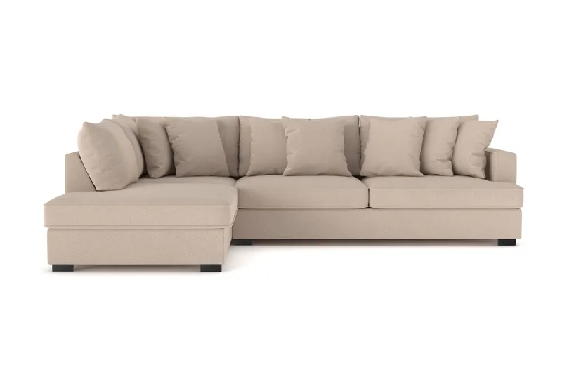 Rossita 4-sits Vänstervänd L-formad Djup Schäslongsoffa i Tyg - Beige - Products - Möbler - Soffa - Divansoffa & schäslongsoffa - 4 sits soffa med divan
