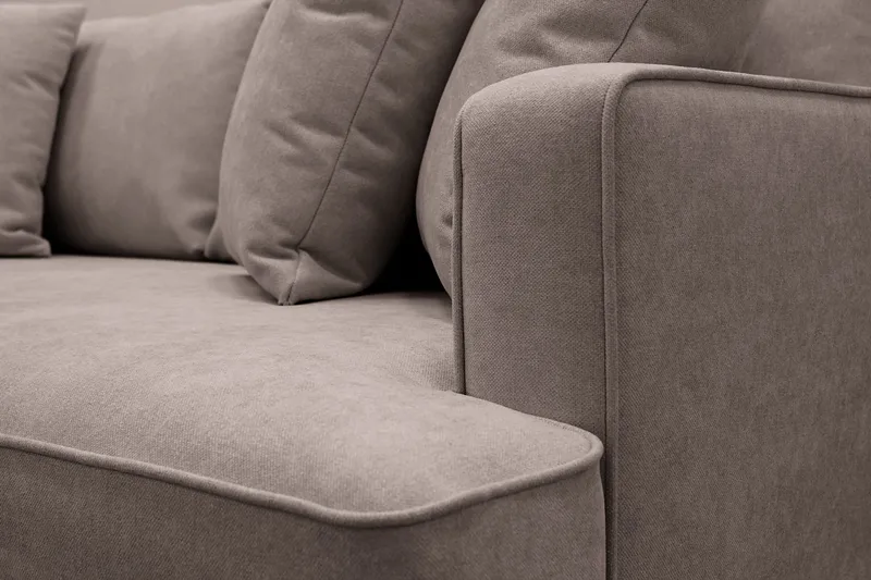 Rossita 4-sits Vänstervänd L-formad Djup Schäslongsoffa i Tyg - Brun - Products - Möbler - Soffa - Divansoffa & schäslongsoffa - 4 sits soffa med divan