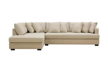 Rossita 4-sits Vänstervänd L-formad Djup Schäslongsoffa med Hel dyna i Bouclé - Beige - Products - Möbler - Soffa - Divansoffa & schäslongsoffa - 4 sits soffa med divan