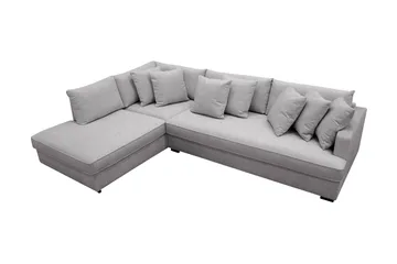 Rossita 4-sits Vänstervänd L-formad Djup Schäslongsoffa med Hel dyna i Chenille - Grå - Products - Möbler - Soffa - Divansoffa & schäslongsoffa - 4 sits soffa med divan