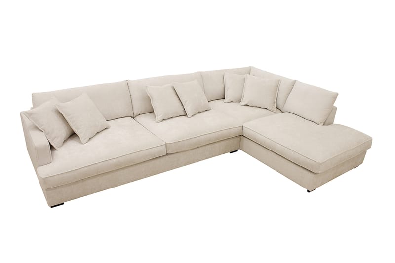 Rossita Lyx 4-sits Extra djup Soffa med Schäslong Höger - Beige Chenille - Products - Möbler - Soffa - Divansoffa & schäslongsoffa - 4 sits soffa med divan