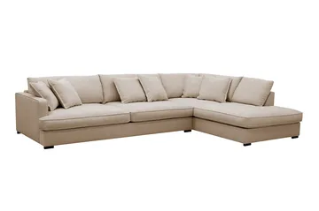 Rossita Lyx 4-sits Extra djup Soffa med Schäslong Höger - Beige Tyg - Products - Möbler - Soffa - Divansoffa & schäslongsoffa - 4 sits soffa med divan