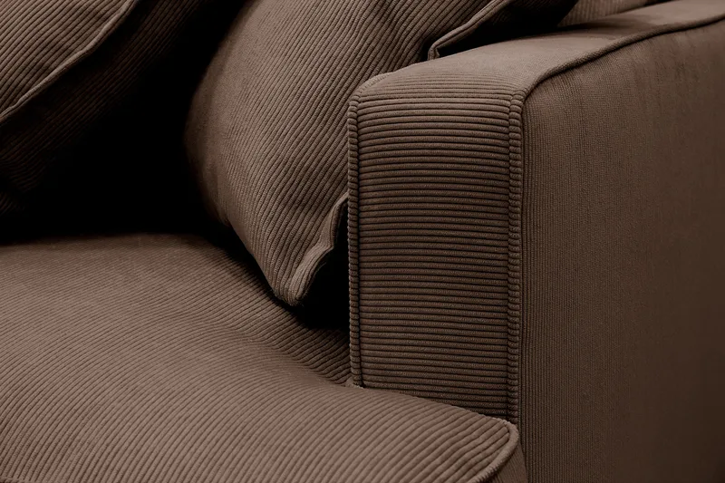Rossita Lyx 4-sits Extra djup Soffa med Schäslong Höger - Brun Manchester - Products - Möbler - Soffa - Divansoffa & schäslongsoffa - 4 sits soffa med divan