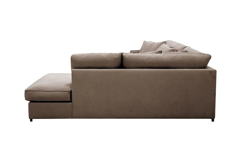 Rossita Lyx 4-sits Extra djup Soffa med Schäslong Höger - Brun Tyg - Products - Möbler - Soffa - Divansoffa & schäslongsoffa - 4 sits soffa med divan