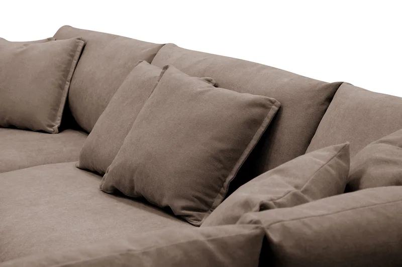Rossita Lyx 4-sits Extra djup Soffa med Schäslong Höger - Brun Tyg - Products - Möbler - Soffa - Divansoffa & schäslongsoffa - 4 sits soffa med divan